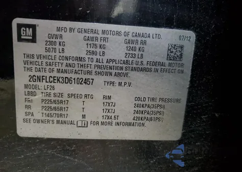 2013 Chevrolet Equinox Ls from USA, damaged, VIN 2GNFLCEK3D6102457